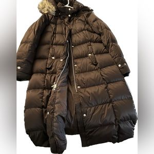 NWOT - Eddie Bauer Women's Lodge Down Duffle Coat - size L / color: brown